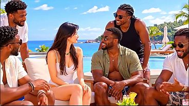 Korean Woman Travels to the Beach for an AI-Generated Hotel Group Scene